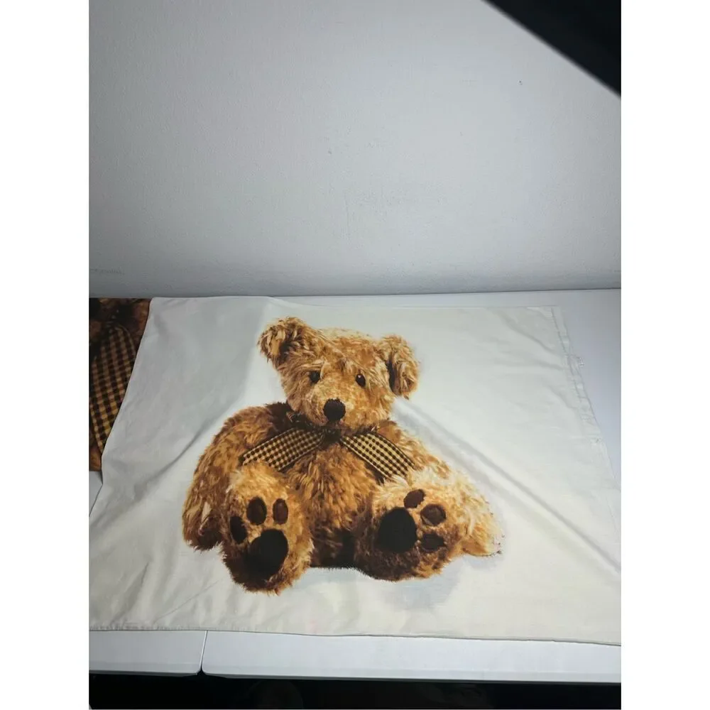Vintage Rare Set  Duvet/Pillowcase Teddy Bear Print Cotton Made in Germany *Note